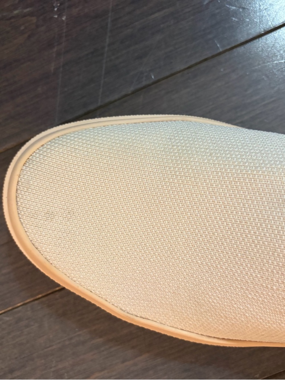 Rothy's Slip-On Sneakers in Cream with Blue Heel Loops - Picture 2 of 3